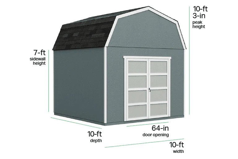 Barn storage shed dimensions diagram