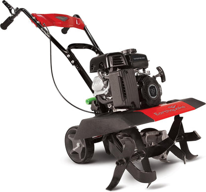 2-in-1 Tiller Cultivator with a 99cc 4-Cycle Viper Engine, 2-in-1 Front Tine Tiller and Cultivator, Removable Side Shields and Outer Tines