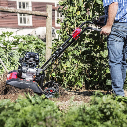 2-in-1 Tiller Cultivator with a 99cc 4-Cycle Viper Engine, 2-in-1 Front Tine Tiller and Cultivator, Removable Side Shields and Outer Tines